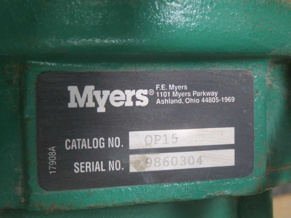 MYERS QP15 QUICK PRIME SELF-PRIMING CENTRIFUGAL PUMP T268708 - CENTRIFUGAL PUMP