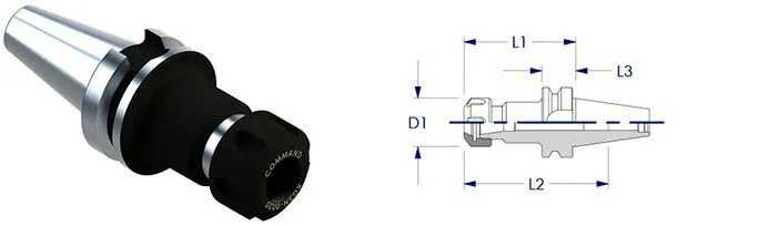 COMMAND B2C4-0020 ER20 COLLET CHUCK - CAT30 TAPER - MACHINE TOOLING