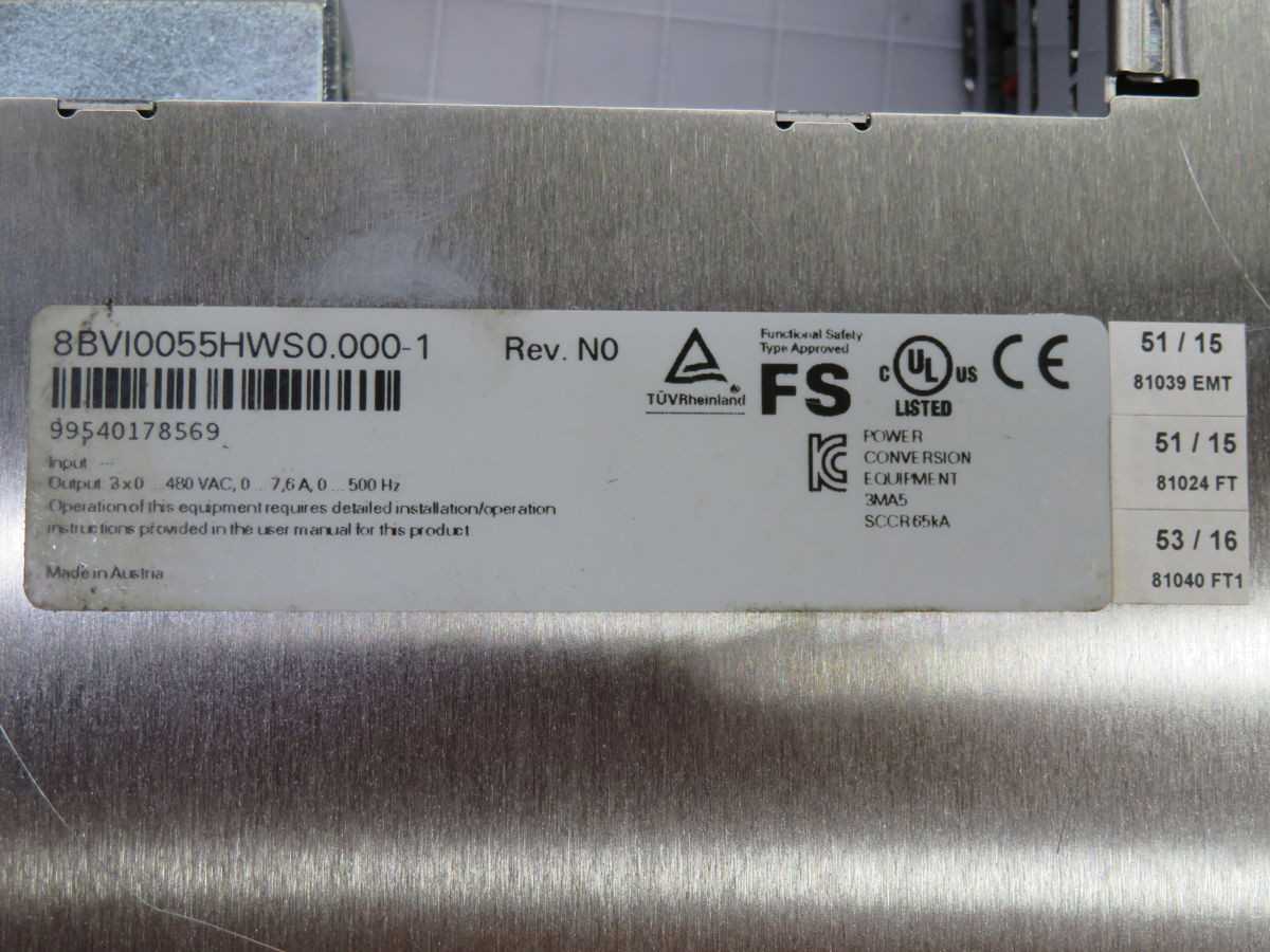 B&R 8BVI0055HWS0.000-1, FEATURED ITEMS, 1 AXIS INV, 25VDC IN, 7.6A, 0-480V, 0-500HZ OUT - POWER INVERTERS