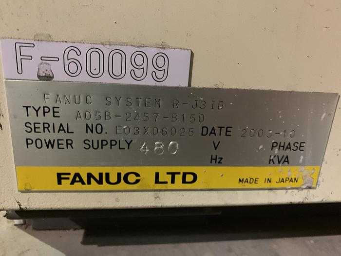 2005 FANUC S-500IB ROBOT, 15KG PAYLOAD, 2757MM REACH, RJ3IB CONTROLLER, 6 AXES - ARTICULATED ROBOTS