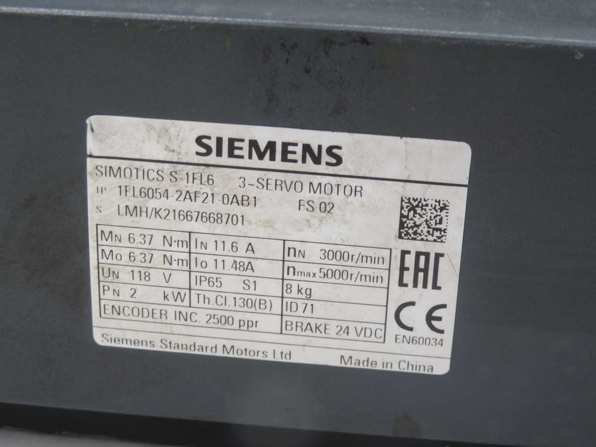 SIEMENS 1FL6054-2AF21-0AB1 SERVO MOTOR T266397 - SERVO MOTORS