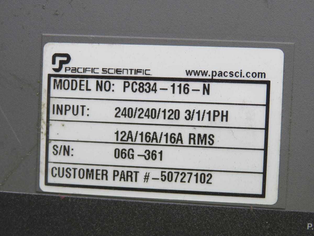 PACIFIC SCIENTIFIC PC834-116-N SERVO DRIVE, 325VDC BUS, 12A CONT/24A PEAK, 0-230VAC OUT - SERVO MOTORS