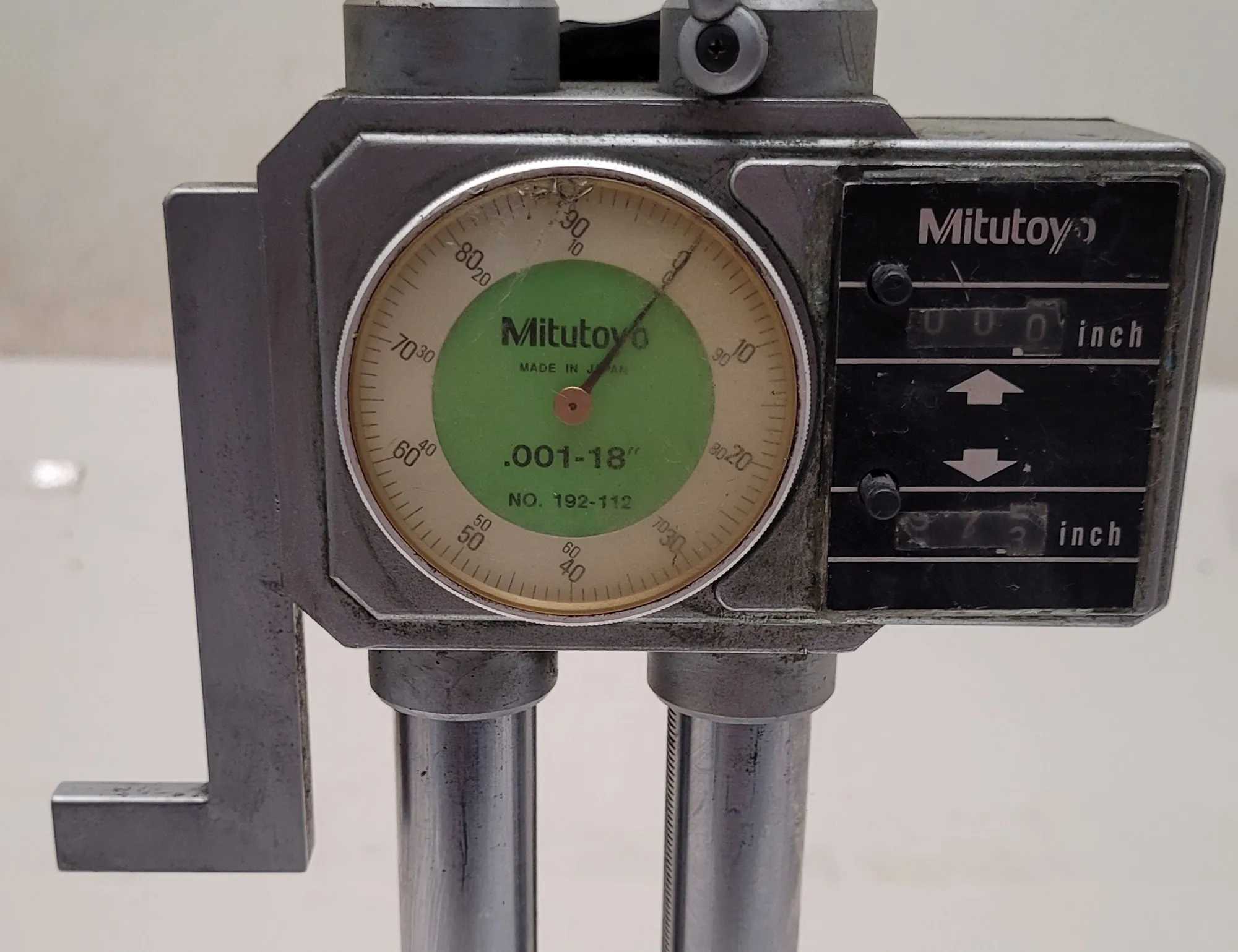 MITUTOYO MODEL 192-112 ANALOG HEIGHT GAUGE - .001-18" RANGE - MACHINING TOOLING & PARTS