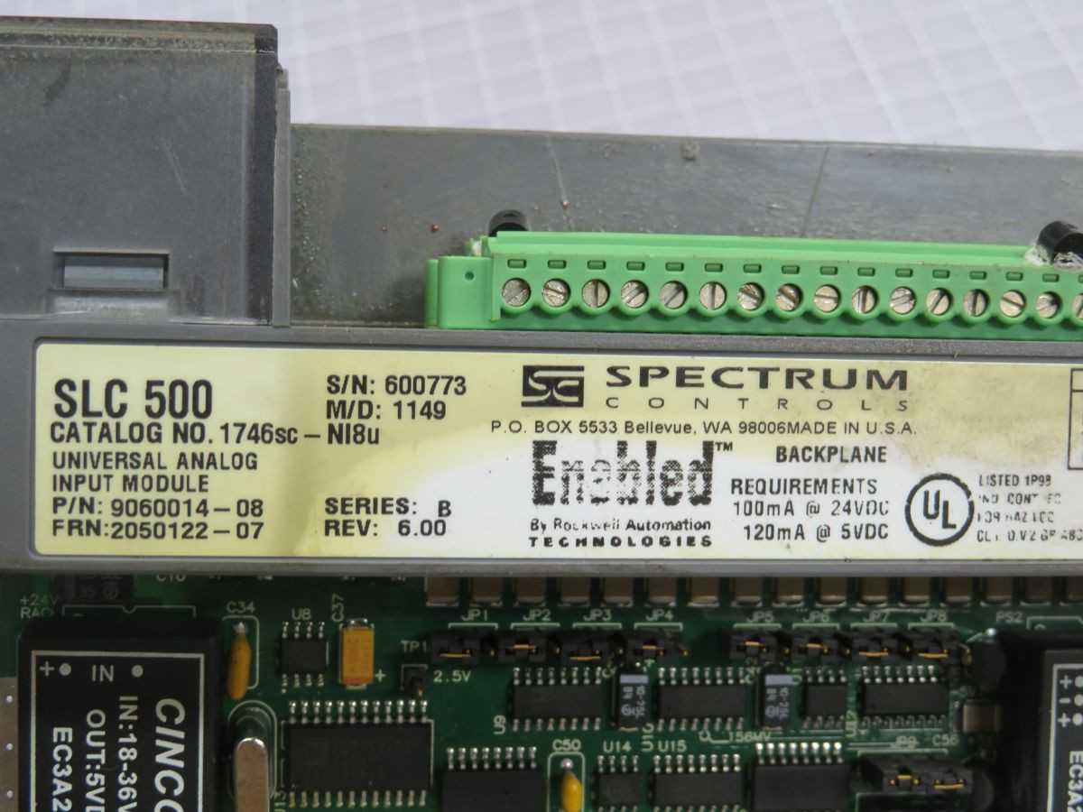 SPECTRUM CONTROLS 1746SC-NI8U PLC INPUT MODULE, 8 PT UNIVERSAL ANALOG, 16 BIT RESOLUTION - PLC MODULES