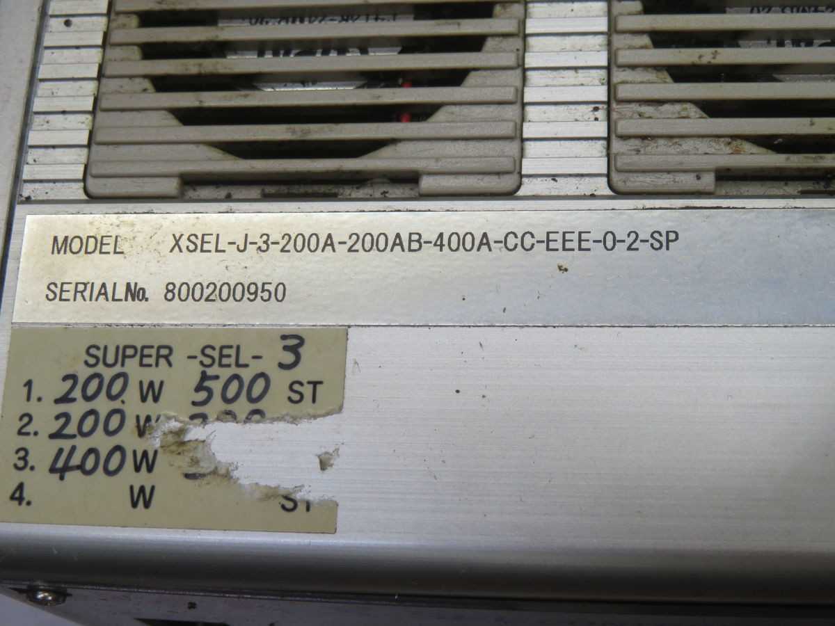 IAI XSEL-J-3-200A-200AB-400A-CC-EEE-0-2-SP XSEL CONTROLLER T262772 - AUTOMATION & CONTROLS