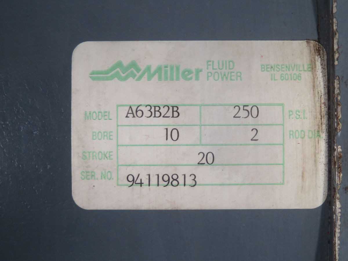 Miller A63B2B Heavy-Duty Double-Acting Pneumatic Air Cylinder T268360 - PNEUMATIC CYLINDERS & ACTUATORS