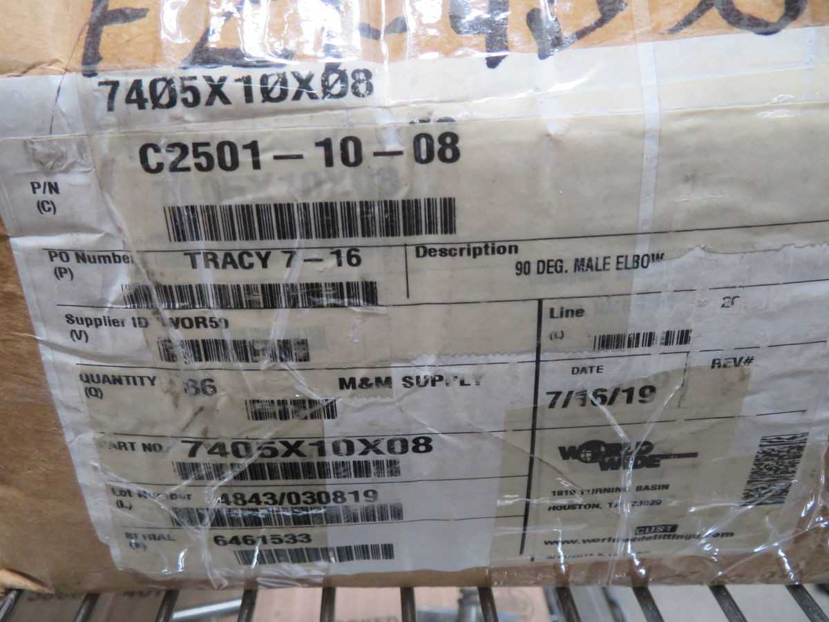 LOT OF 282 BRENNAN C2501-10-08 BT-MP ELBOW FITTING T264433 - PIPE ELBOW
