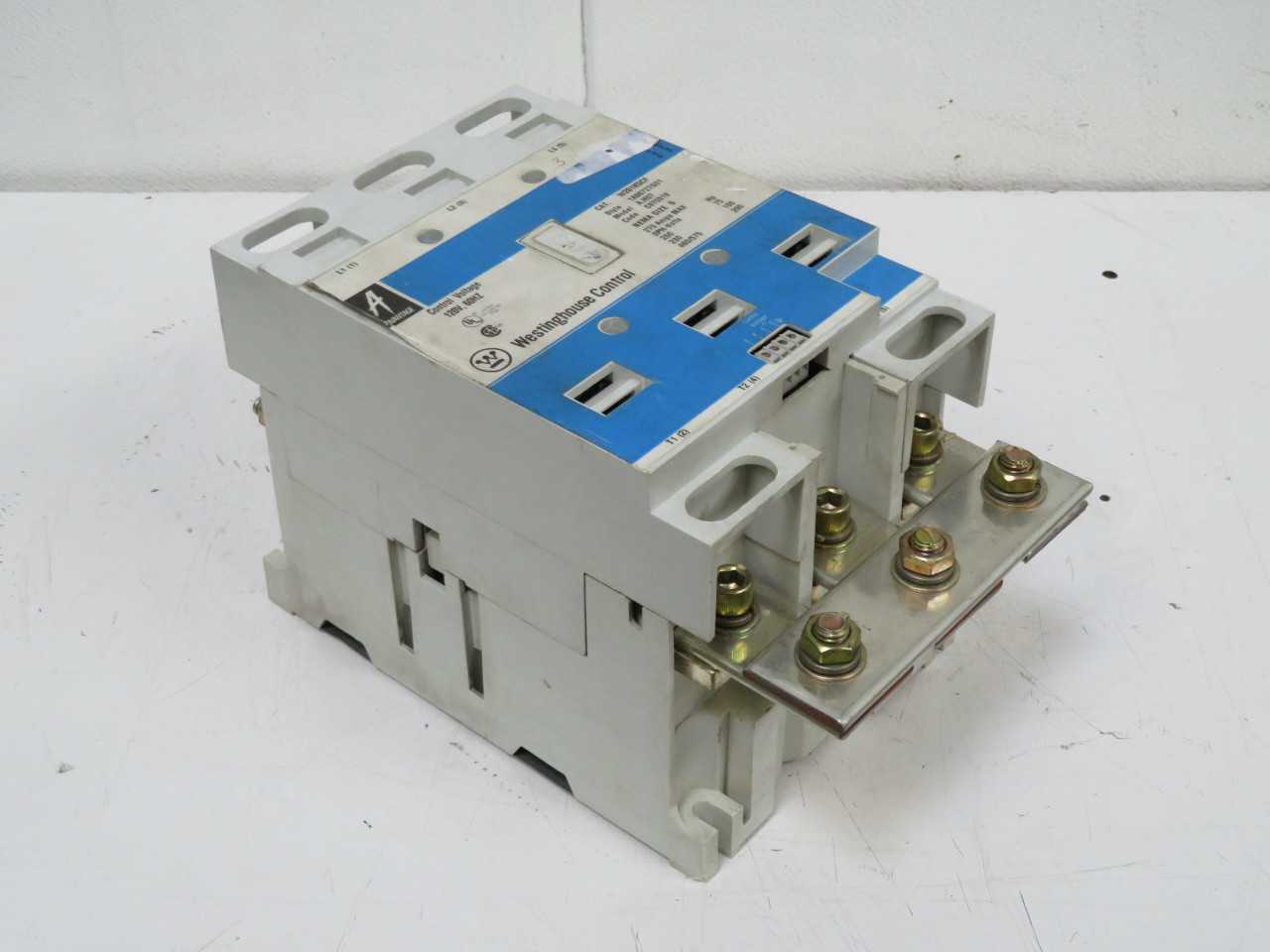 WESTINGHOUSE W201K5CF A.H07 CONTACTOR, NEMA 5, 540A CURRENT, 200 HP, 120V AC COIL - CONTACTORS