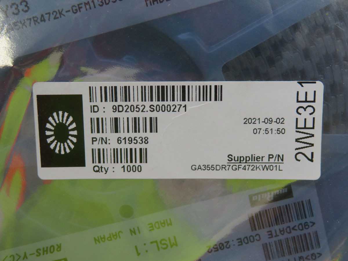 LOT OF 1000 LUTRON GA355DR7GF472KW01L 619538 SAFETY CAPACITORS - ELECTRICAL COMPONENTS