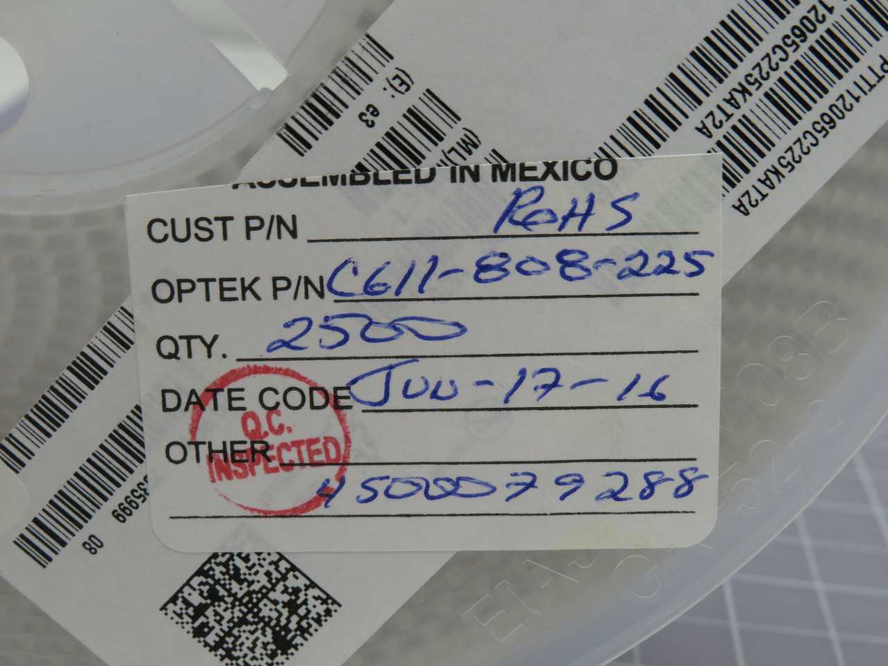 LOT OF 2500 AVX12065C225KAT2A C611-808-225 PTTI12065C225KAT2A MULTILAYER CERAMIC CAPACITORS MLCC - ELECTRICAL COMPONENTS
