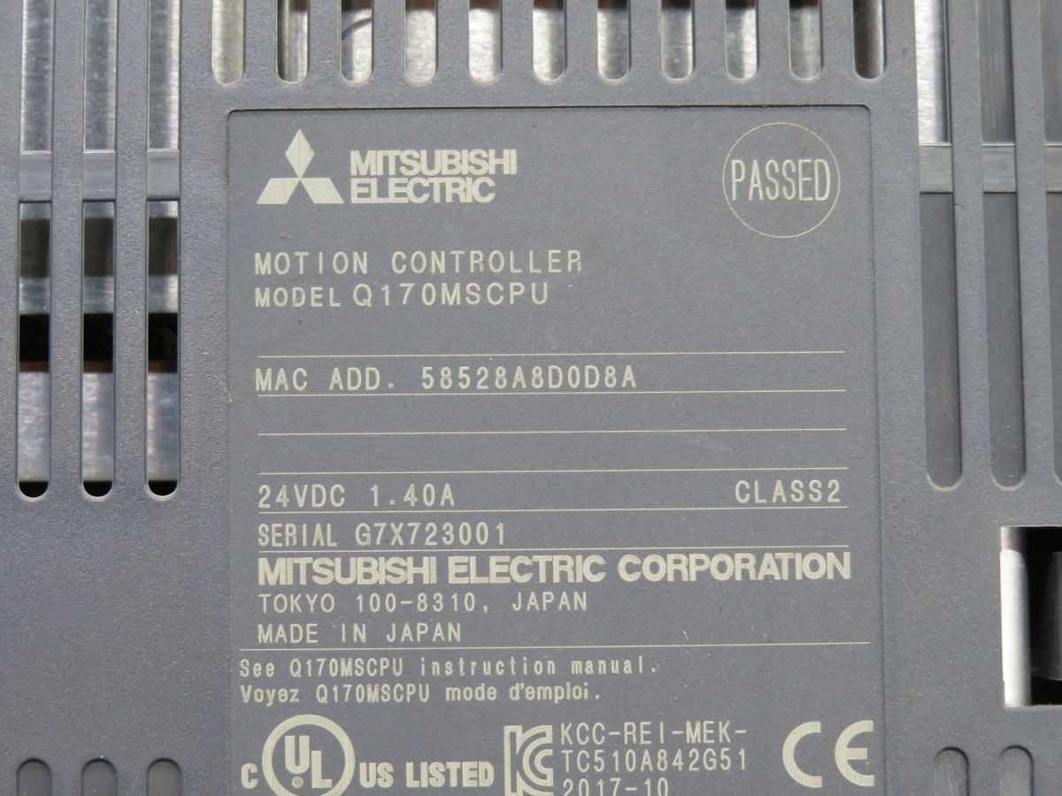 Mitsubishi Q170MSCPU PLC, 4 Axes, 16K Steps, 600 Pos/Axis, 4Ch 18Pt 24V In, 0-1Ms RT - PLC MODULES