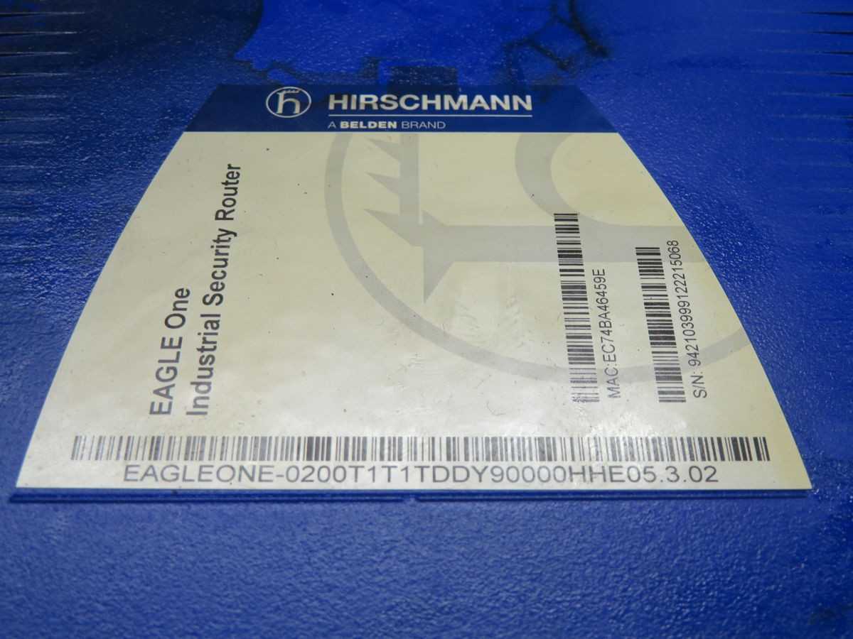 HIRSCHMANN 0200T1T1TDDY90000HHE05.3.02 INDUSTRIAL SECURITY ROUTER T263654 - INDUSTRIAL PARTS