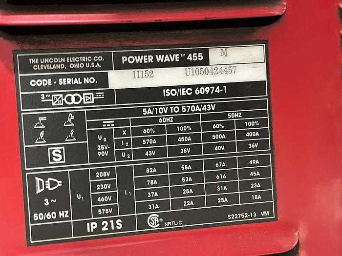 LINCOLN POWER WAVE 455M - 450A, 570A, 88-90% EFFICIENCY, ARCLINK, WAVEFORM CONTROL - MIG WELDERS
