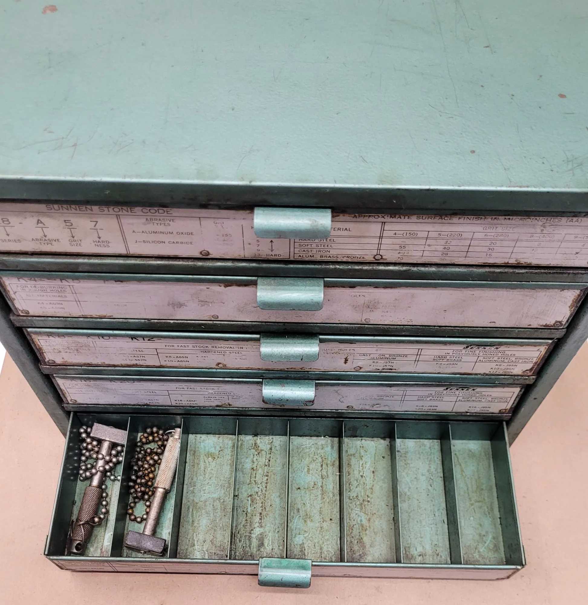 SUNNEN CABINET - 5 DRAWER STONE COLLECTION KIT - MACHINE TOOLING