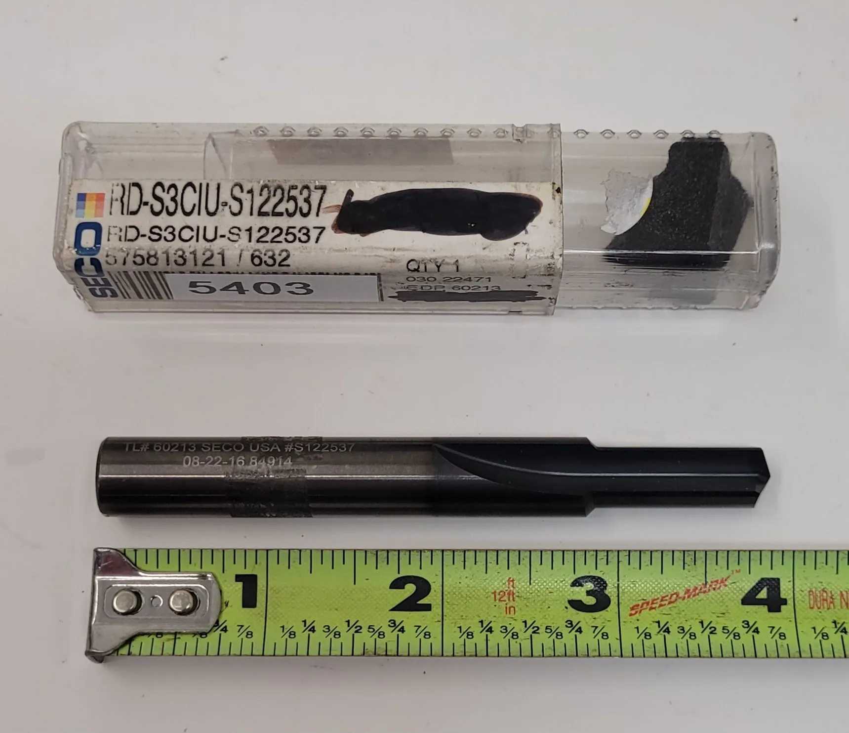 SECO DRILL/REAMER, CARBIDE, 10MM, 12MM SHANK, COOLANT THRU, 2 FLUTES - MACHINING TOOLING & PARTS