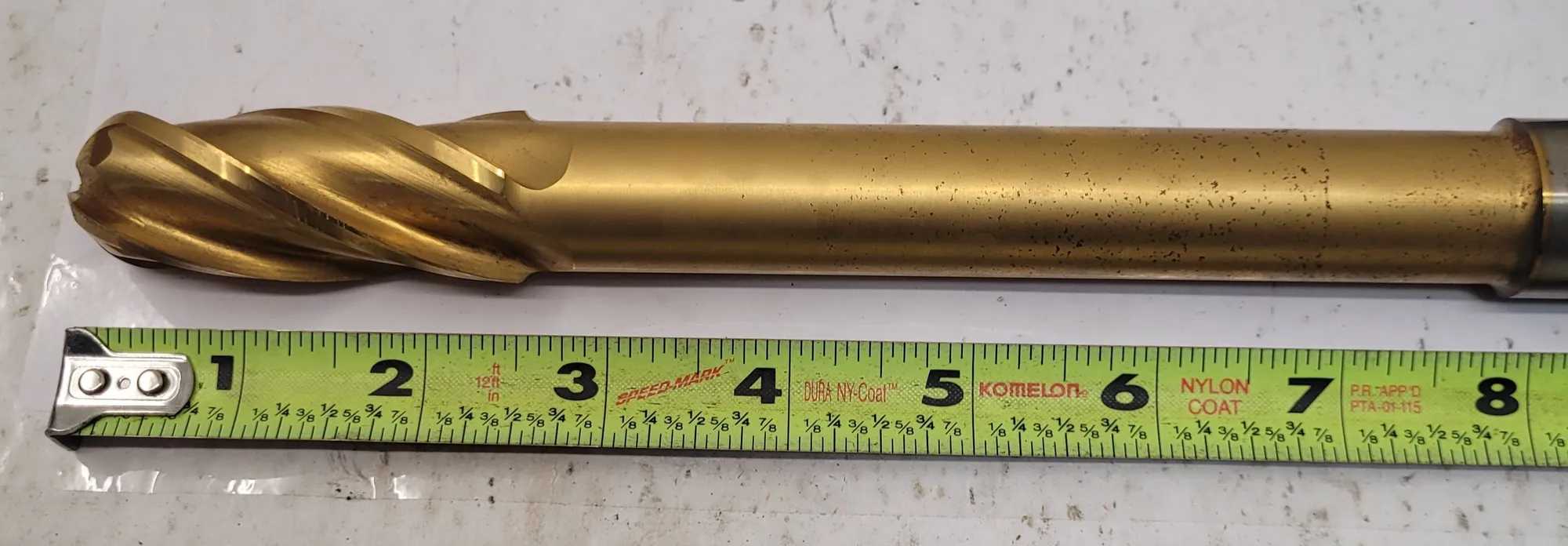 NIAGARA N80326 BALL NOSE JOBBER DRILL, 1" DIA, 4 FLUTE, 10.5" OAL, 1" HSS - MACHINING ACCESSORIES & TOOLING