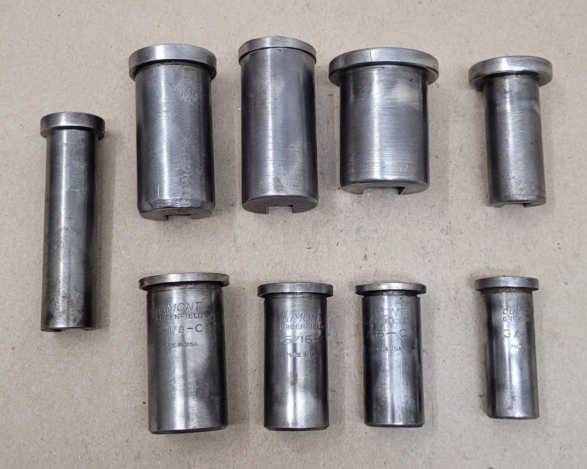 DUMONT SERIES C KEYSEATER BROACH BUSHING SET OF 9 (VARIOUS SIZES) - MACHINE TOOLING