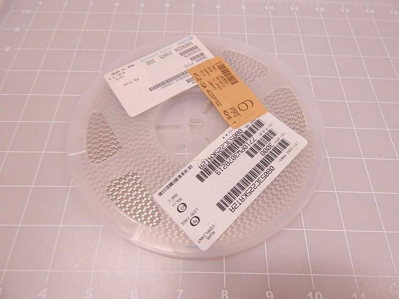 LOT OF 18000 AVX 08053C225KAT2A MULTILAYER CERAMIC CAPACITORS MLCC - SMD/SMT 25 V 2.2 UF 10 % - ELECTRICAL COMPONENTS