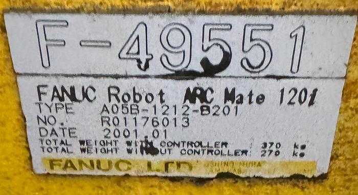 2000 FANUC Arcmate 120I Robot, 16kg Payload, 1542mm Reach, RJ3 Control, 6 Axes - ARTICULATED ROBOTS