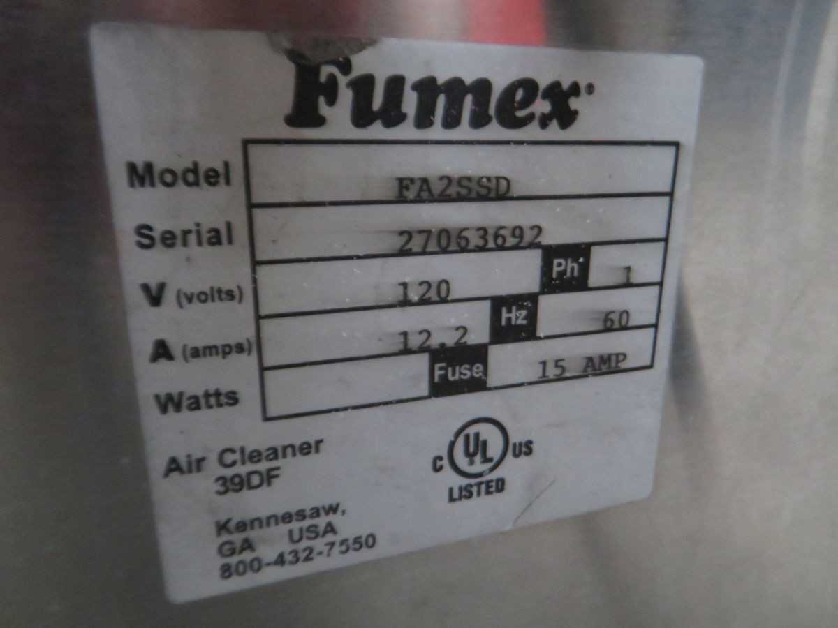 FUMEX FA2SSD DUST COLLECTOR HIGH EFFICIENCY AIR CLEANER FUME EXTRACTOR - AIR FILTRATION