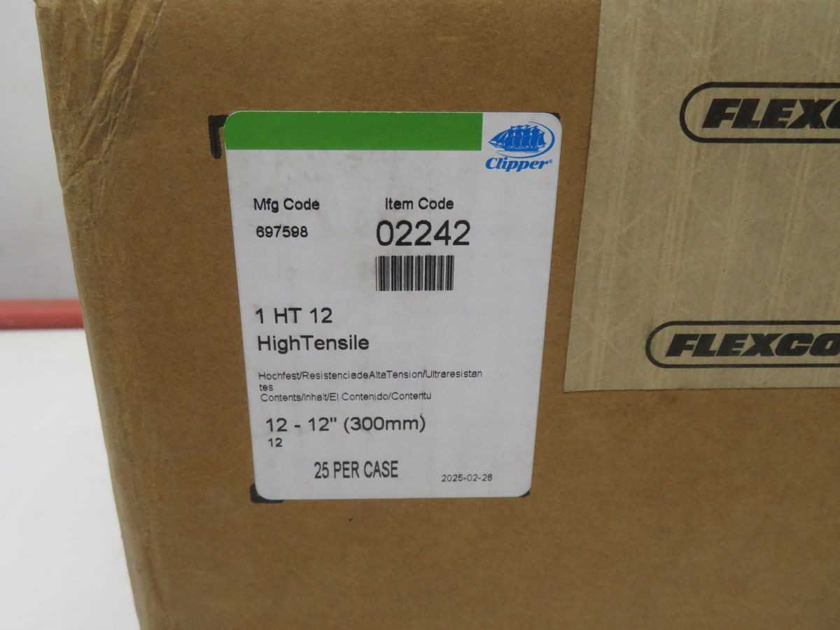 LOT OF 25 FLEXCO 1 HT 12 02242 1 HT 12 HIGH TENSILE CLIPPER BELT FASTENER (25 BOXES) T266702 - CONVEYOR PARTS