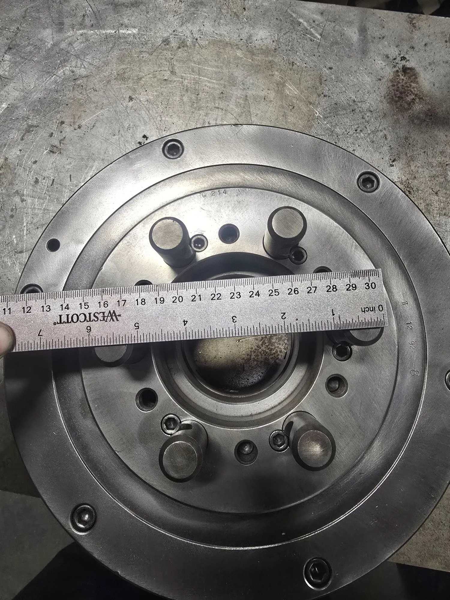 BUCK 12 INCH 3 JAW LATHE CHUCK WITH D1-6 MOUNT AND 3.25 THRU HOLE - MACHINING TOOLING & PARTS
