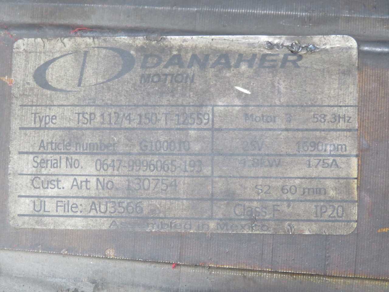 DANAHER TSP 112/4-150-T-12559 MOTOR ASSY FOR TSP6500 T261754 - ELECTRIC MOTORS