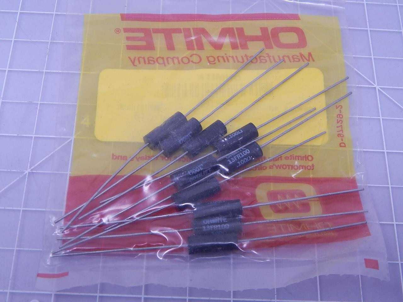 LOT OF 1100 OHMITE 13FR100 CURRENT SENSE RESISTORS - THROUGH HOLE 3 WATTS 0.1 OHMS 1 % - INDUSTRIAL PARTS