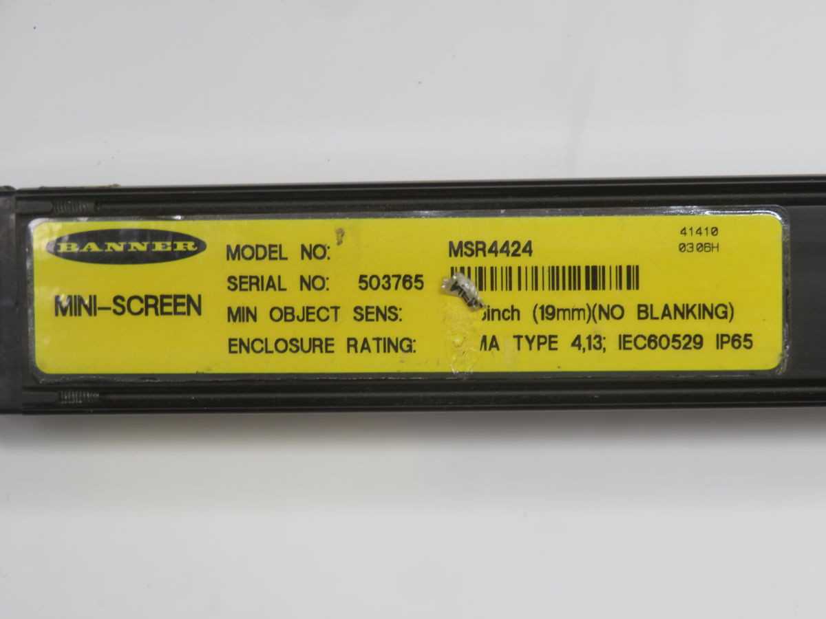 BANNER MSR4424 LIGHT CURTAIN T262581 - SENSORS