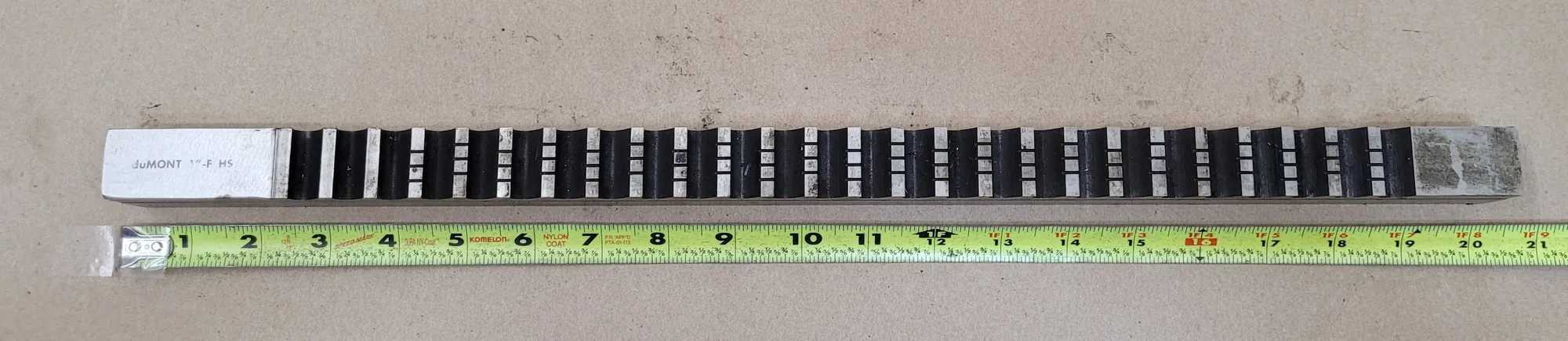Dumont Keyseater Broach, 1” Width, 1-1/4” Height, 5/8" Pitch, 20.25” OAL, Hs - MACHINING ACCESSORIES & TOOLING