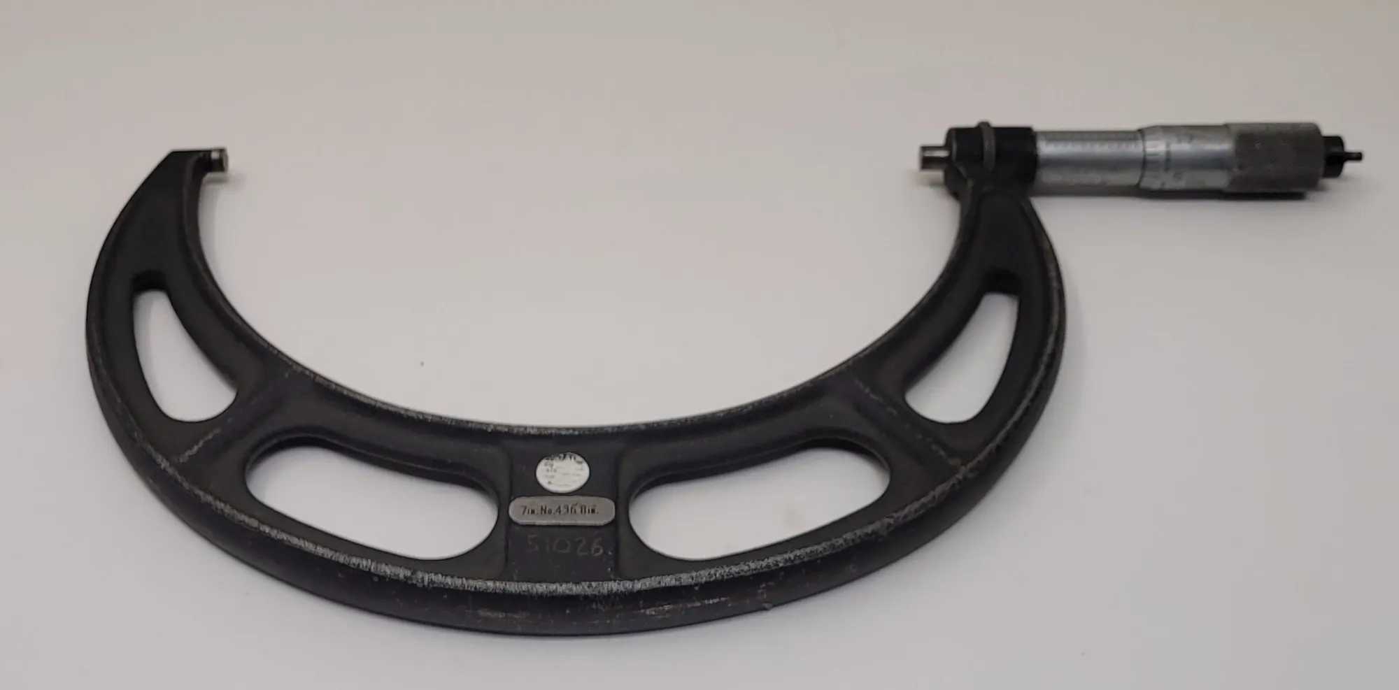 Starrett No 436 Outside Micrometer 7-8" Range - MACHINING ACCESSORIES & TOOLING