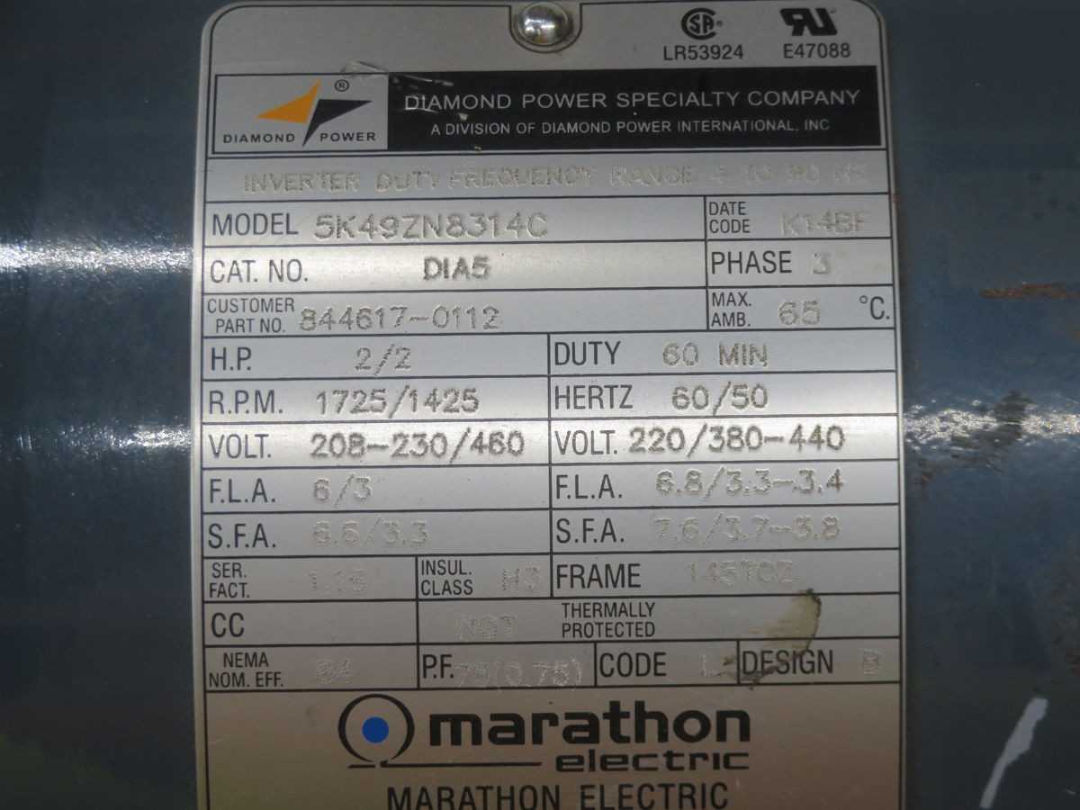 MARATHON ELECTRIC 5K49ZN8314C DIAS MOTOR T261314 - AC MOTOR