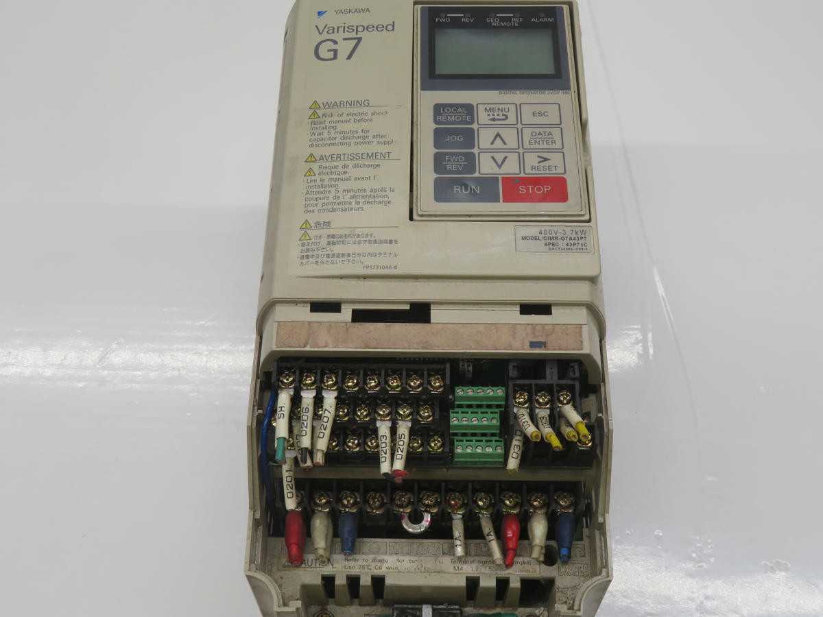 YASKAWA CIMR-G7A43P7 AC DRIVE, 380-480V 3PH IN, 0-480V 3PH OUT, 3.7 KW POWER - AC VFD DRIVES