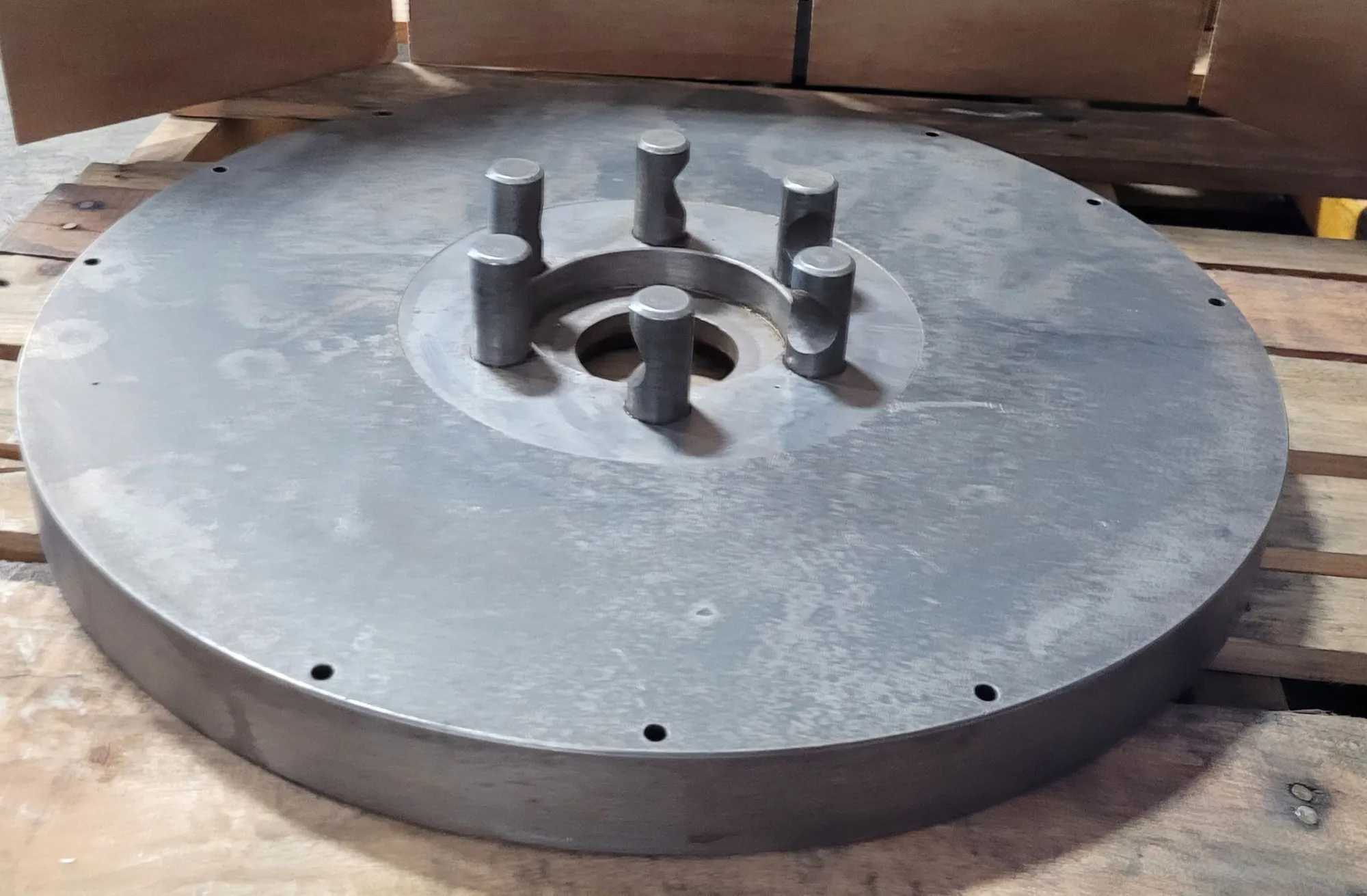D1-6 LATHE PLATE, 18-1/4" OD, 3" THRU HOLE, 6 PIN D1-6 MOUNT, 4-1/8" HUB ID - MACHINE TOOLING