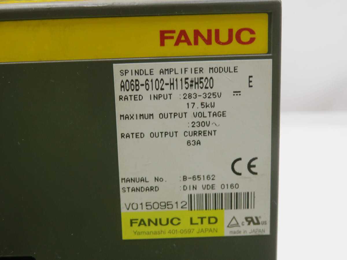 FANUC A06B-6102-H115#H520 AMPLIFIER, 283-325V IN V, 17.5KW IN P, 230V MAX OUT V, 63A OUT A - SERVO MOTORS