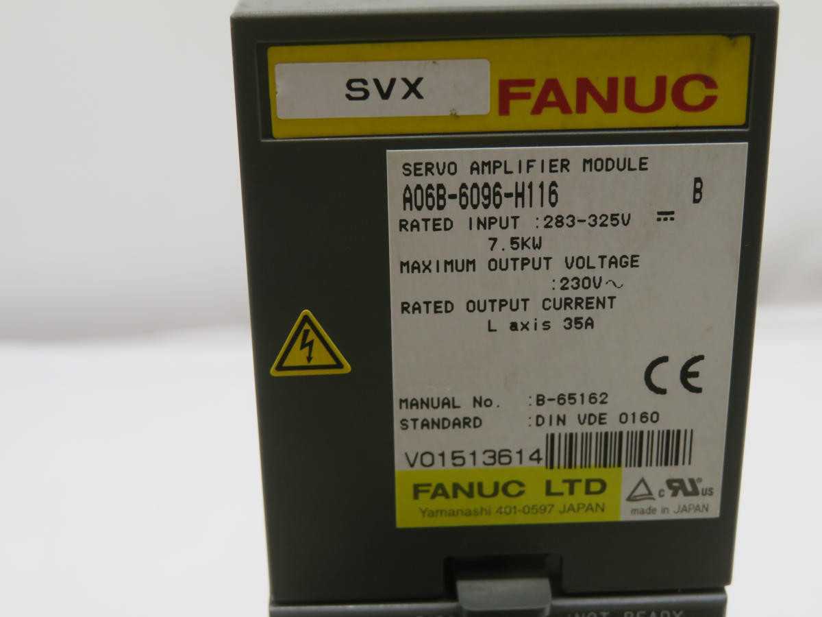 FANUC A06B-6096-H116 Dual-Axis Amp, 283-325V In, 7.5kW Power, 230V Max Out, 2X 35A Current - SERVO MOTORS
