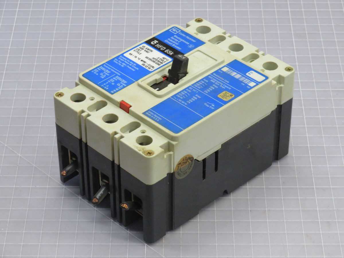 WESTINGHOUSE HFD3045 CIRCUIT BREAKER, 3 POLE, 45A CURRENT, 600VAC VOLTAGE, 14KA INTERRUPTING - CIRCUIT BREAKERS