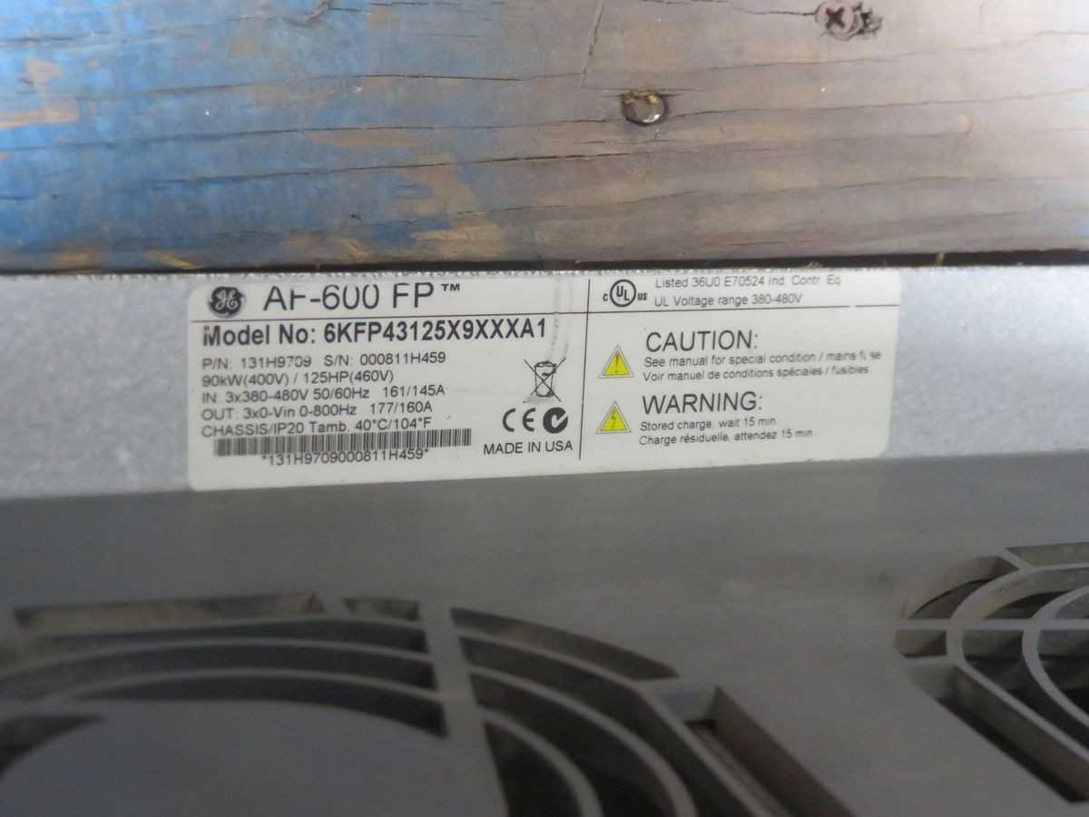 GE AF-600 FP 6KFP43125X9XXXA1 FAN AND PUMP DRIVE T264034 - MOTOR DRIVES
