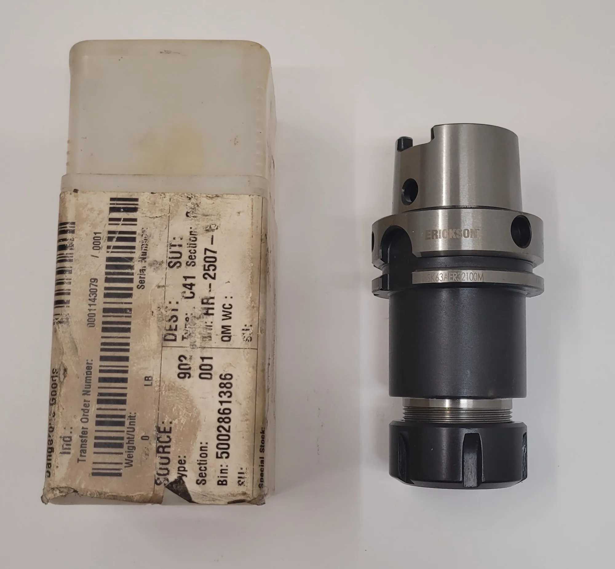 Erickson HSK63AER32100M Collet Chuck - ER32 Series, 100mm Gage Length - MACHINING ACCESSORIES & TOOLING