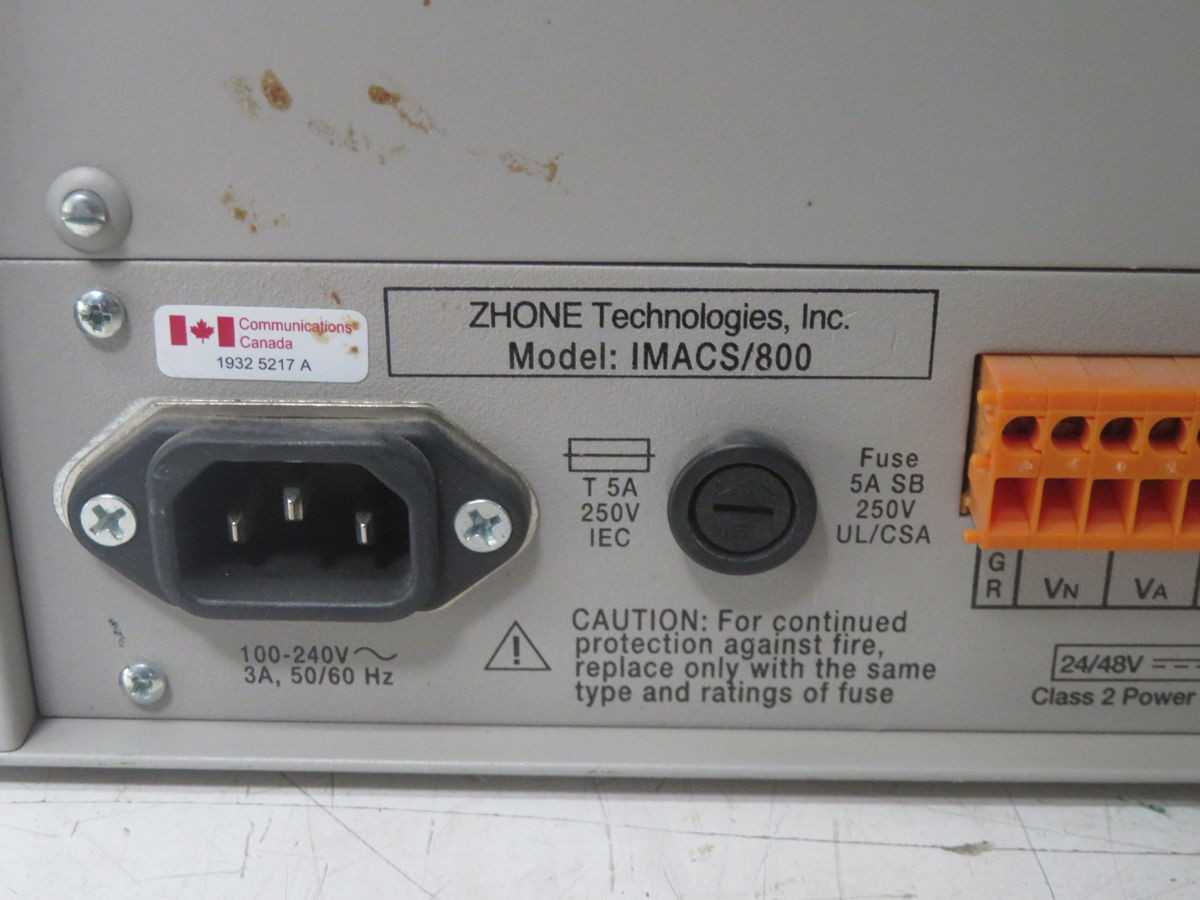 ZHONE TECHNOLOGIES IMACS/800 INTEGRATED MULTIPLE ACCESS COMMUNICATIONS SERVER T265243 - FUSES