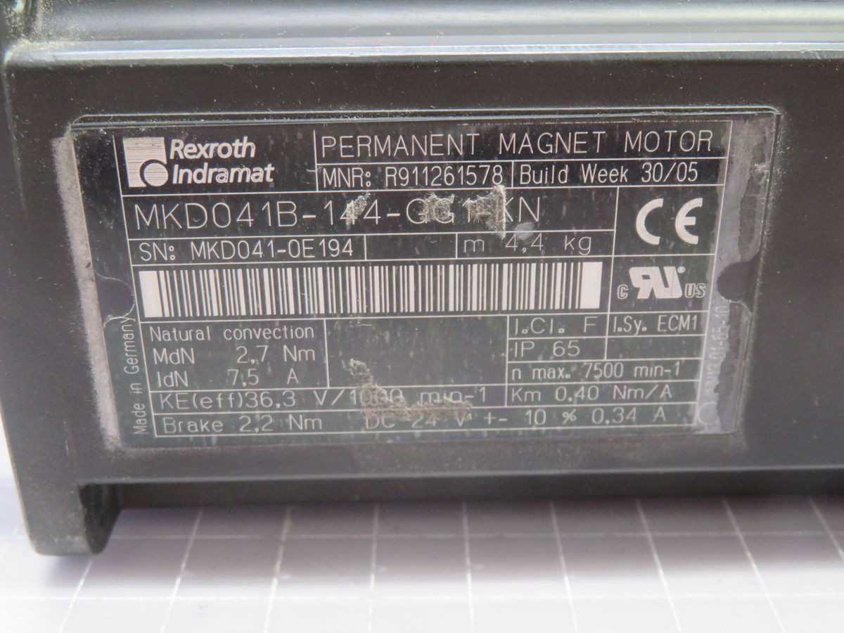 REXROTH INDRAMAT MKD041B-144-GG SYNCHRONUS SERVO MOTOR T266940 - SERVO