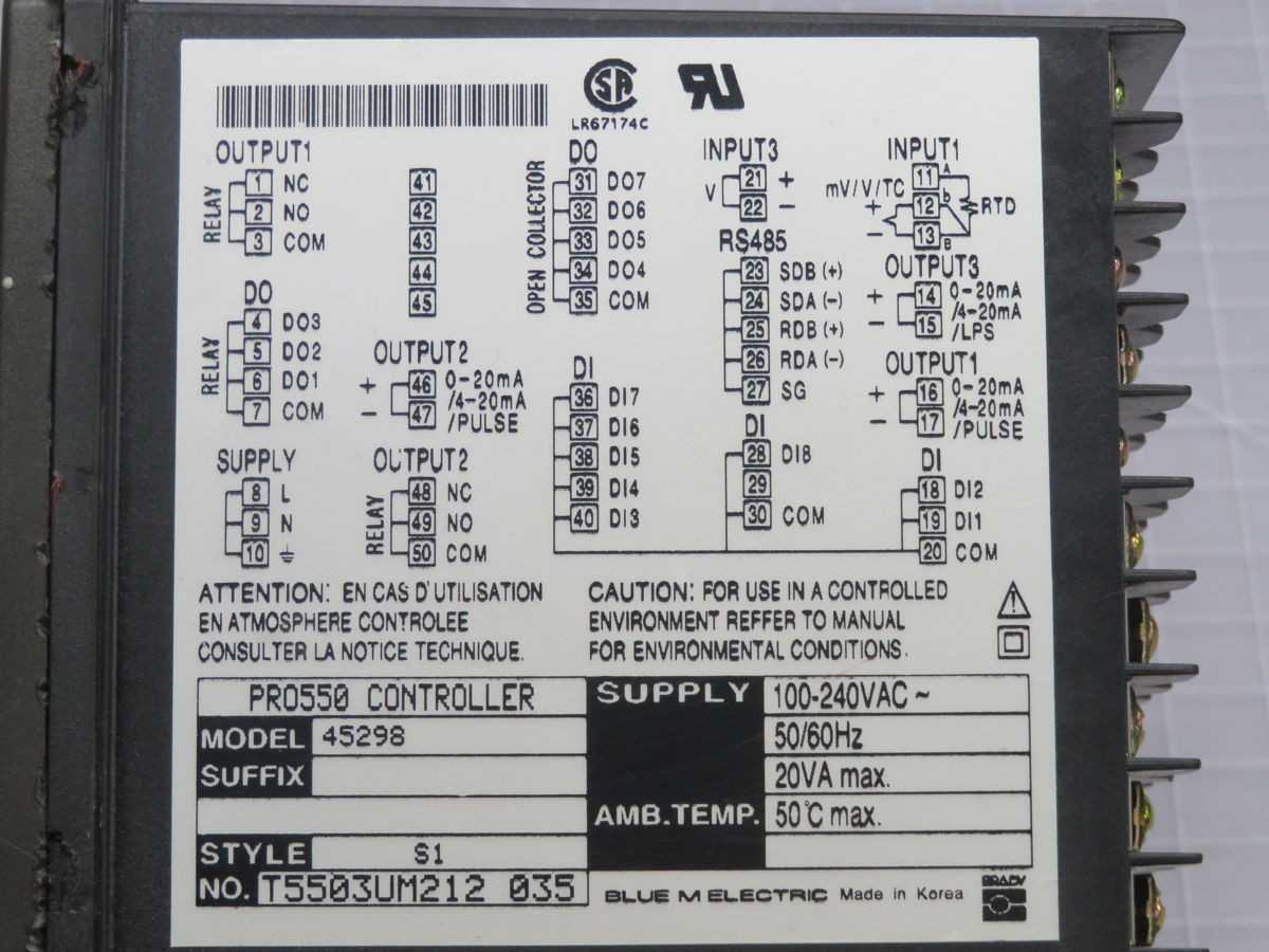 Blue M T5503UM212 Temperature/Process Controller Model 45298 - TEMPERATURE CONTROLLERS