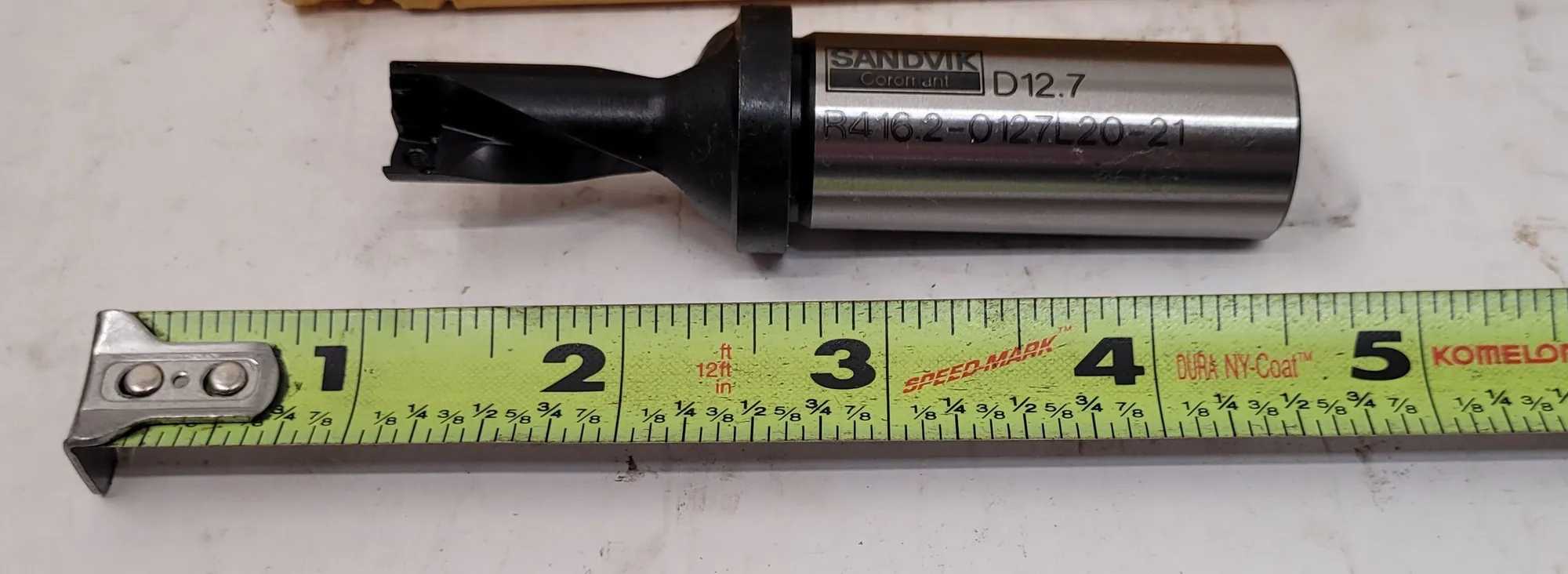 SANDVIK COROMANT R416.2-0127L20-21 INDEXABLE DRILL OAL: 3.56” FLUTE LENGTH 1.3” - MACHINING TOOLING & PARTS