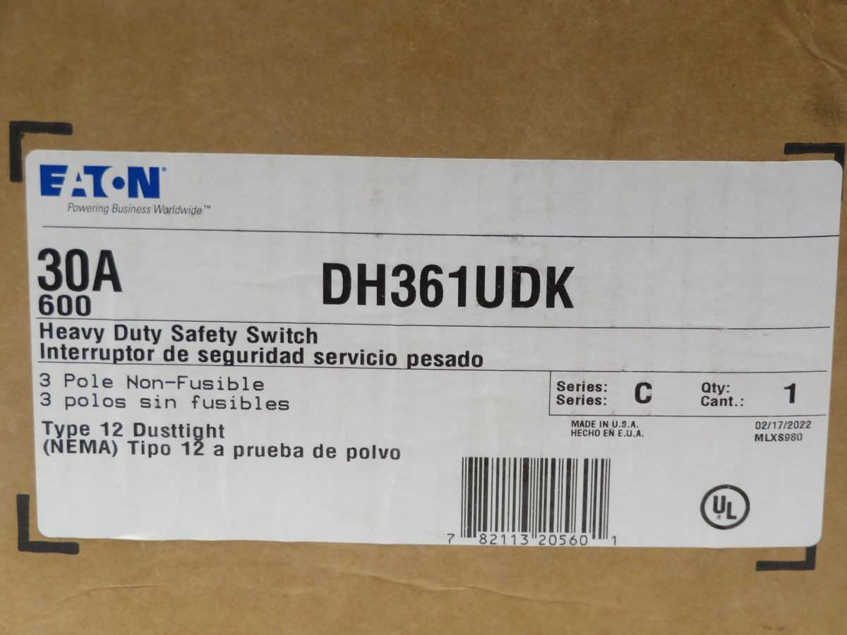 EATON DH361UDK HEAVY DUTY SAFETY SWITCH T261345 - SWITCHES