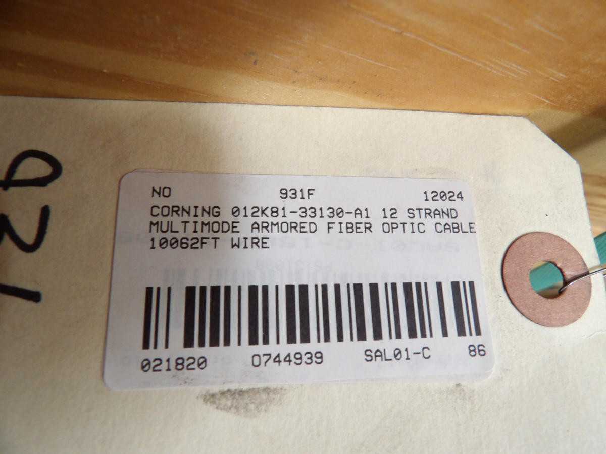 Corning 012K81-33130-A1, Riser Mm Fiber Cable, 12 Fibers, Om1 62.5 Μm, 12.3 Mm Od - FIBER OPTIC CABLE