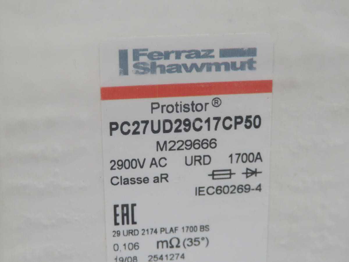 FERRAZ SHAWMUT PC27UD29C17CP50 M229666XA, FUSES, AR PROTISTOR, FAST ACTING, 2900 VAC VOLTAGE - FUSES