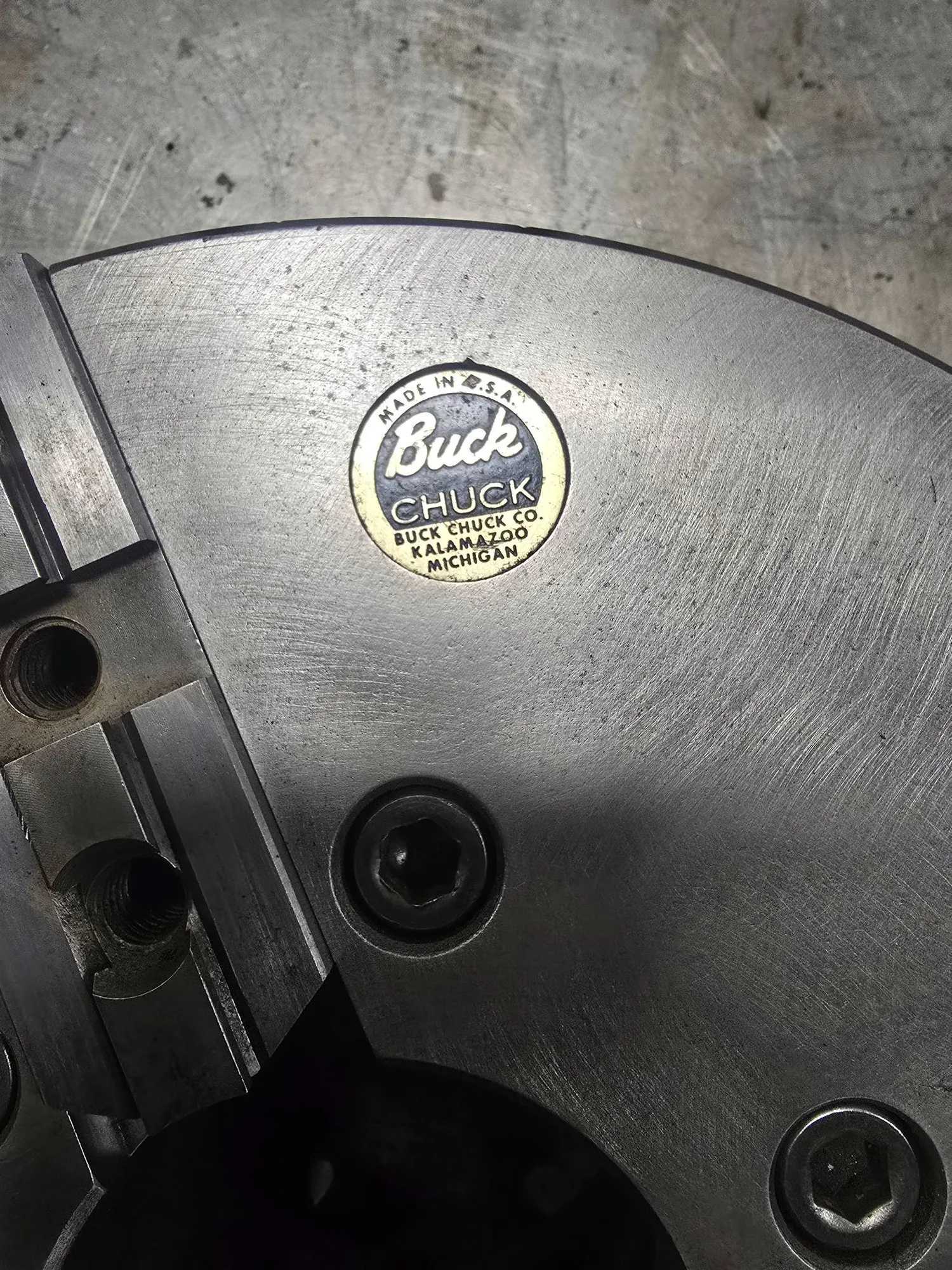 Buck 12 Inch 3 Jaw Lathe Chuck with D1-6 Mount and 3.25 Thru Hole - MACHINING ACCESSORIES & TOOLING