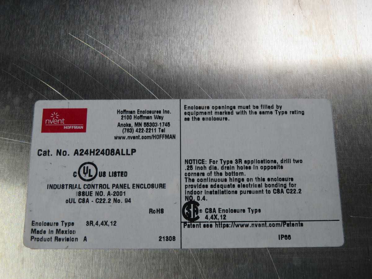 HOFFMAN A24H2408ALLP ENCLOSURES, ALUMINUM, 24 IN H, 24 IN W, 8 IN D, NEMA TYPE 4X RATING - ELECTRICAL ENCLOSURES