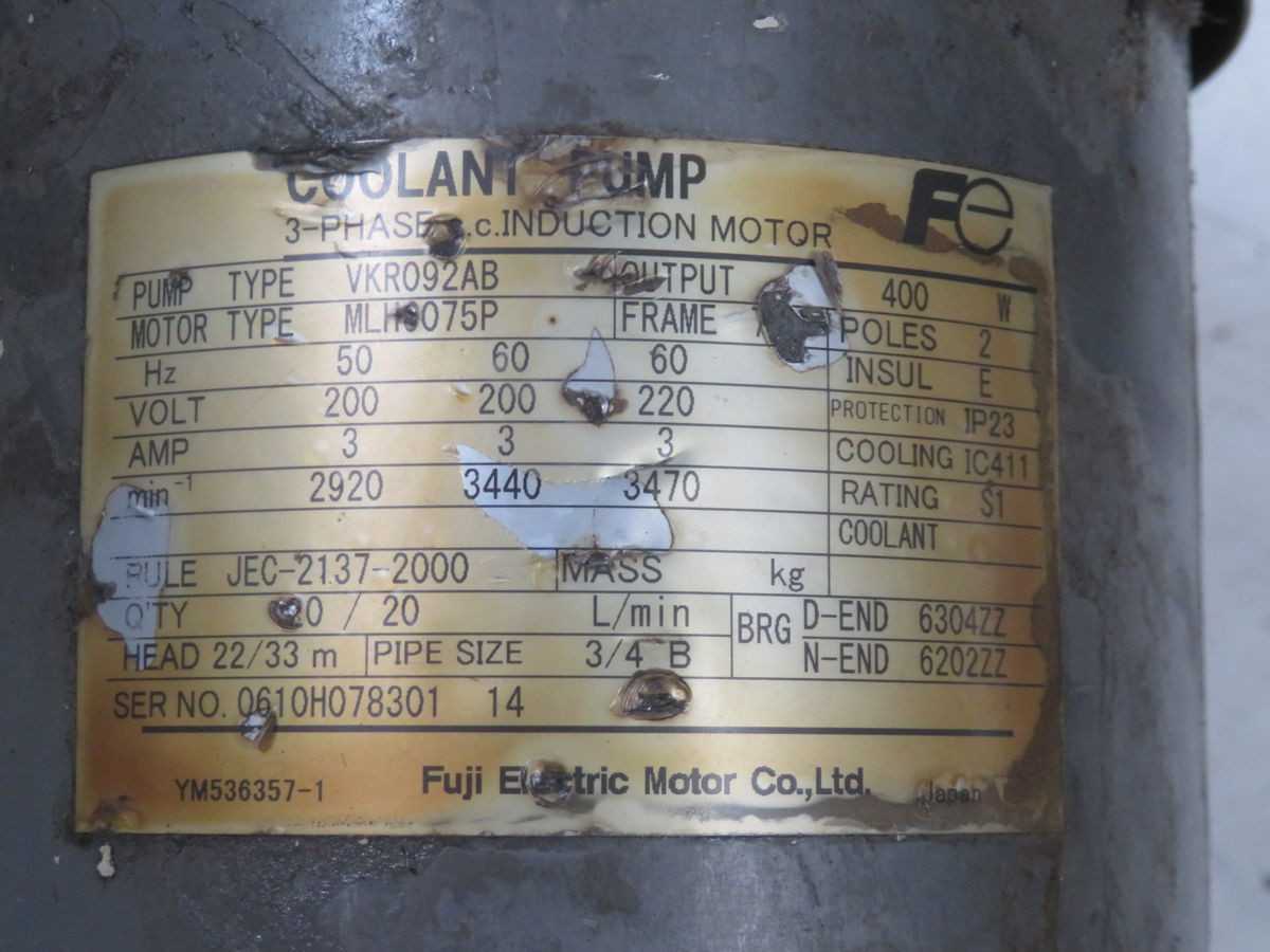 FUJI ELECTRIC VKR092AB COOLANT PUMP T265224 - PUMPS