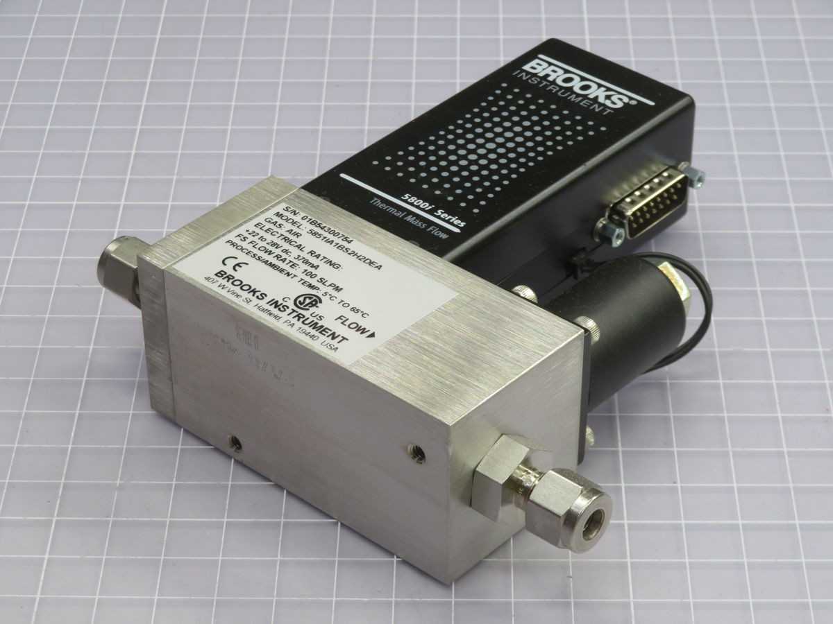 Brooks Instrument 5851IA1BS2H2DEA, MFC, 100 SLPM Air Flow, 1000 PSIG Press - FLOW MEASUREMENT
